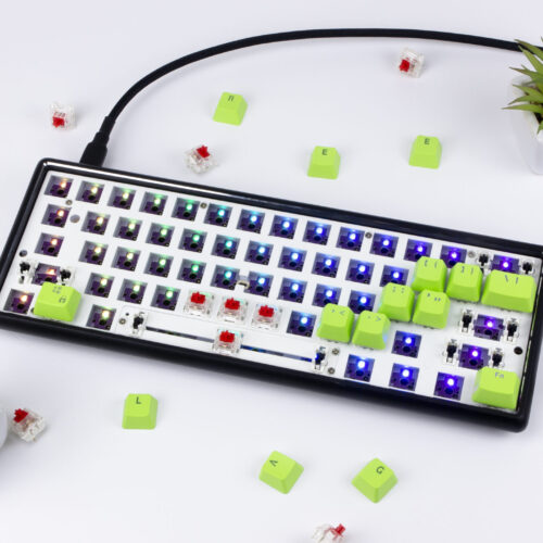 60% hliníkový kit po stavbu klávesnice, černý