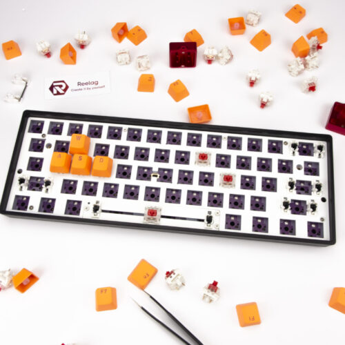 60% plastový kit po stavbu klávesnice, černý