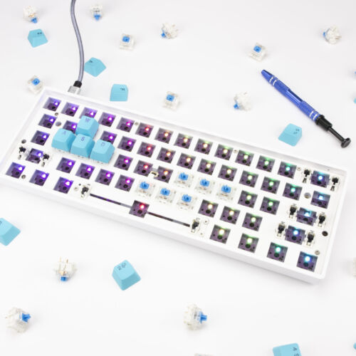 60% plastový kit po stavbu klávesnice, bílá, plast