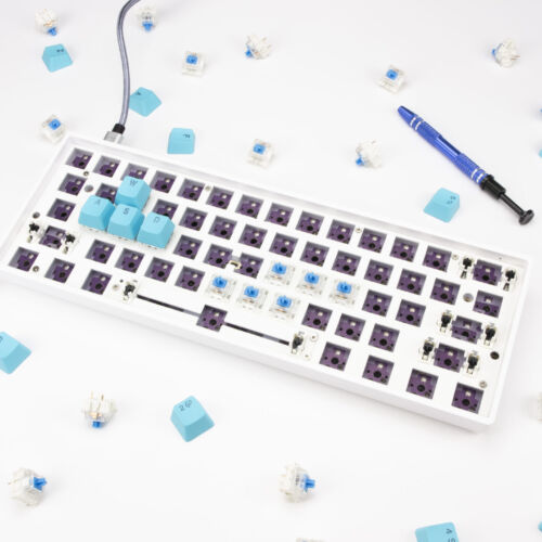 60% plastový kit po stavbu klávesnice, bílá, plast