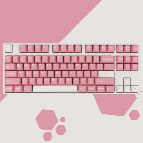 TKL Custom Mechanická Klávesnice v barvě Pinky - bílý plastový case